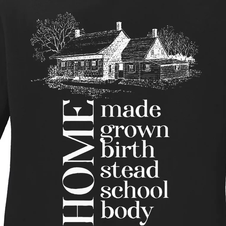 Crunchy Mom Home Birth Homestead Homeschool Mama Country Ladies Long Sleeve Shirt