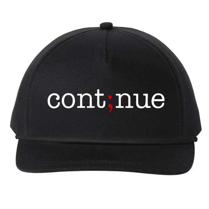 Continue Mental Health Awareness Snapback Five-Panel Rope Hat