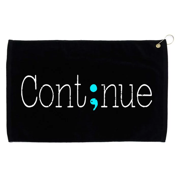 Continue Mental Health Awareness Semicolon Grommeted Golf Towel