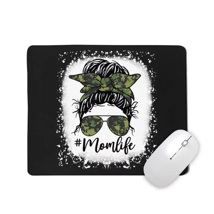 Camouflage Messy Hair Bun Mom Life gift Mother's Day Mousepad