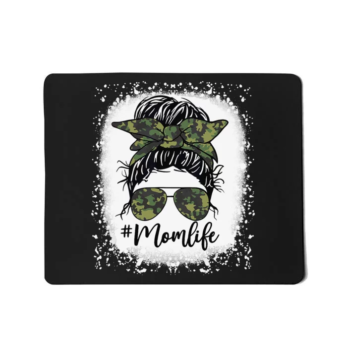 Camouflage Messy Hair Bun Mom Life gift Mother's Day Mousepad