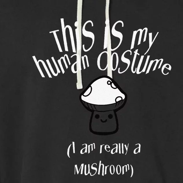 Cute Mushroom Halloween Easy Lazy Costume Scary Party Garment-Dyed Fleece Hoodie