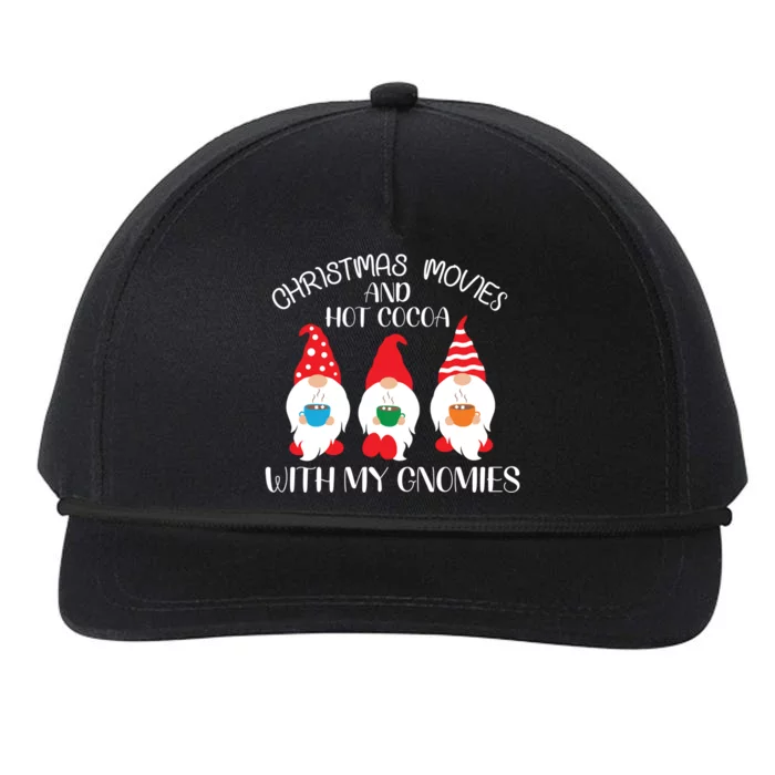 Christmas Movies Hot Cocoa With My Gnomies Cute Xmas Gnomes Cool Gift Snapback Five-Panel Rope Hat