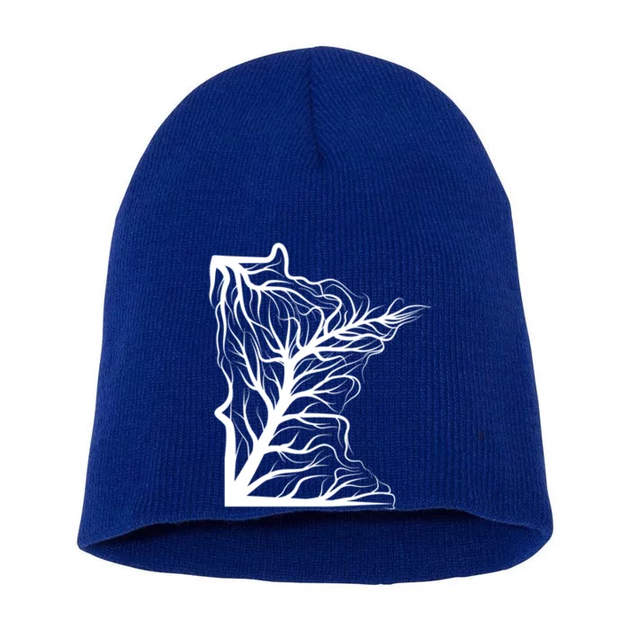 Cool Minnesota Home State Roots Gift Short Acrylic Beanie