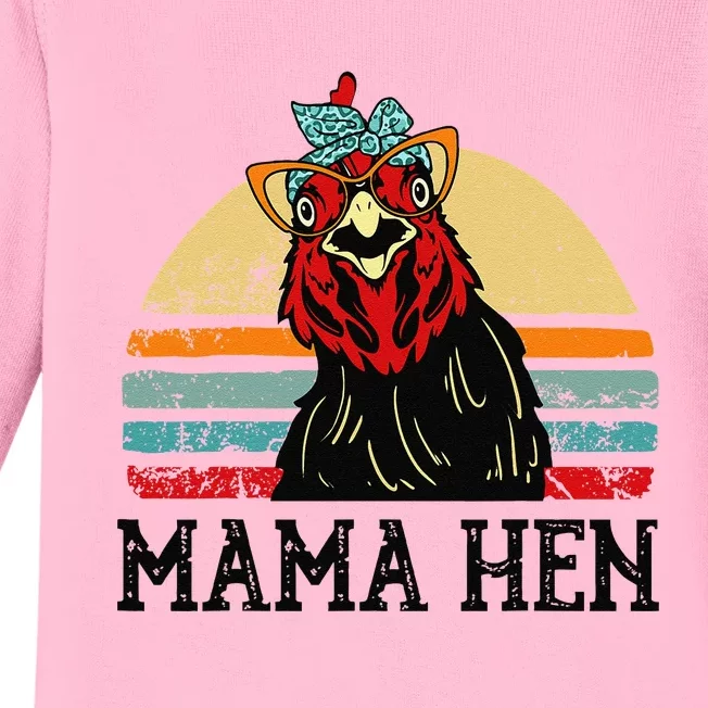 Chickenshirt Mama Hen Mother Day Gift Funny Farm Mom Women Baby Long Sleeve Bodysuit