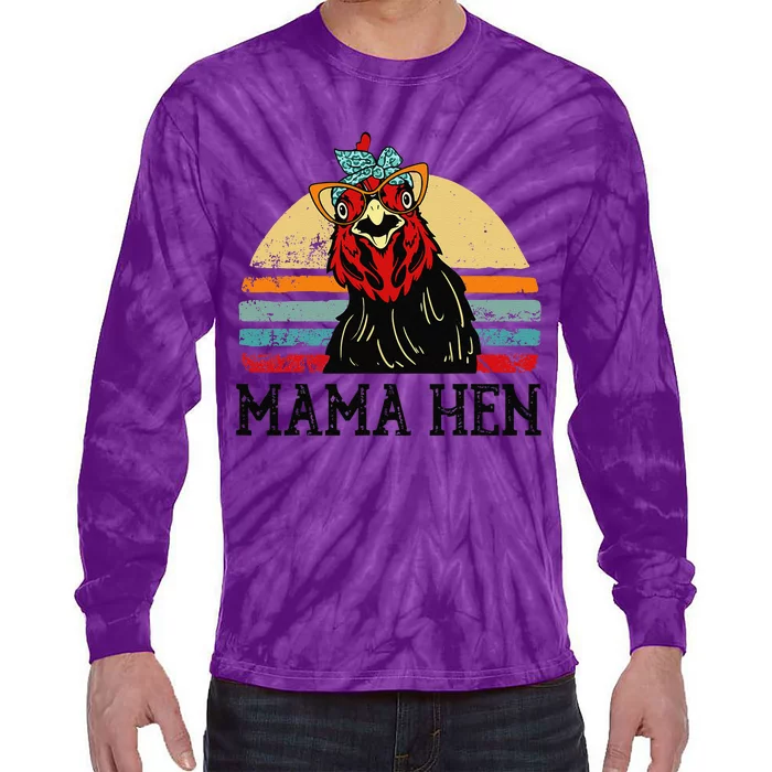 Chickenshirt Mama Hen Mother Day Gift Funny Farm Mom Women Tie-Dye Long Sleeve Shirt