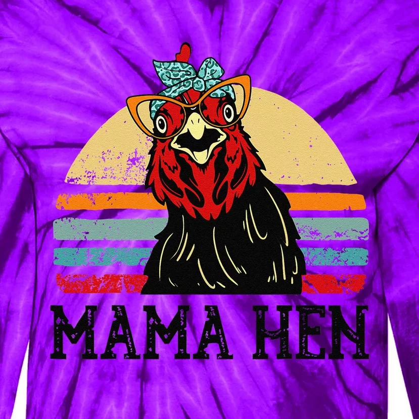 Chickenshirt Mama Hen Mother Day Gift Funny Farm Mom Women Tie-Dye Long Sleeve Shirt