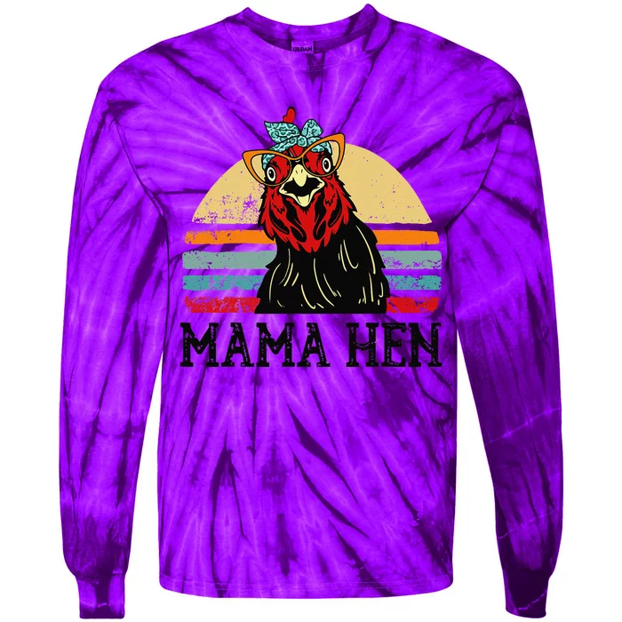 Chickenshirt Mama Hen Mother Day Gift Funny Farm Mom Women Tie-Dye Long Sleeve Shirt