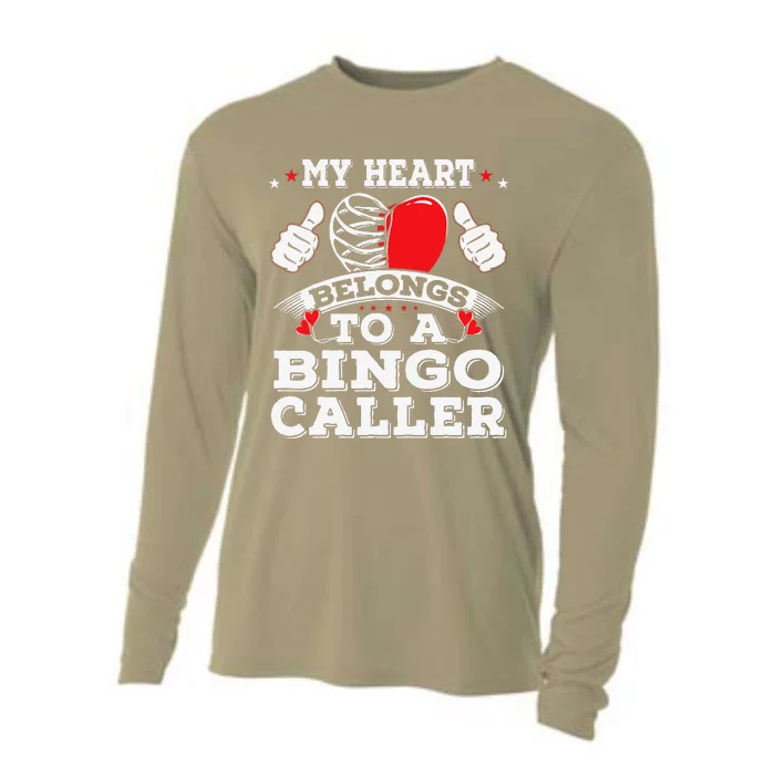 Cool My Heart Belongs To A Bingo Caller Valentines Day Heart Cooling Performance Long Sleeve Crew