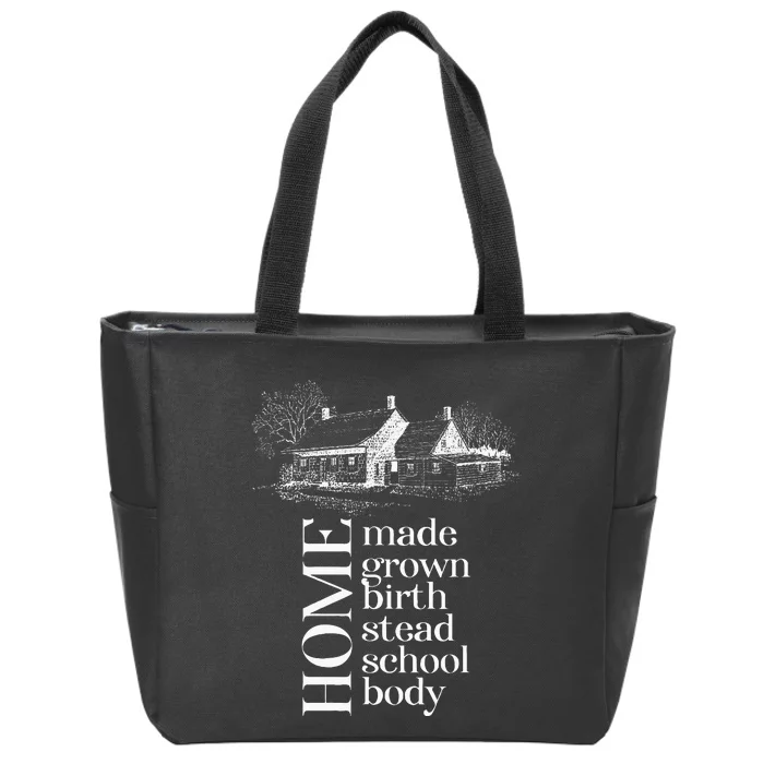 Crunchy Mom Home Birth Homestead Homeschool Mama Country Zip Tote Bag