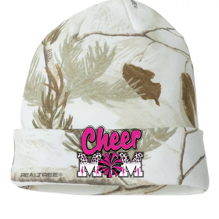 Cheer Mom Hot Pink Black Leopard Letters Cheer Pom Poms Kati - 12in Camo Beanie