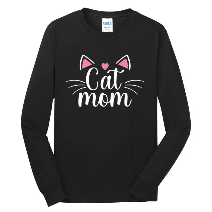 Cat Mom Happy Mothers Day For Cat Lovers Family Matching Tall Long Sleeve T-Shirt