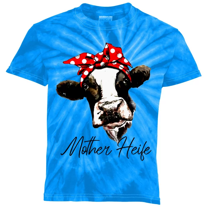 Cow Mother Heifer Cow Mom Cool Gift Kids Tie-Dye T-Shirt