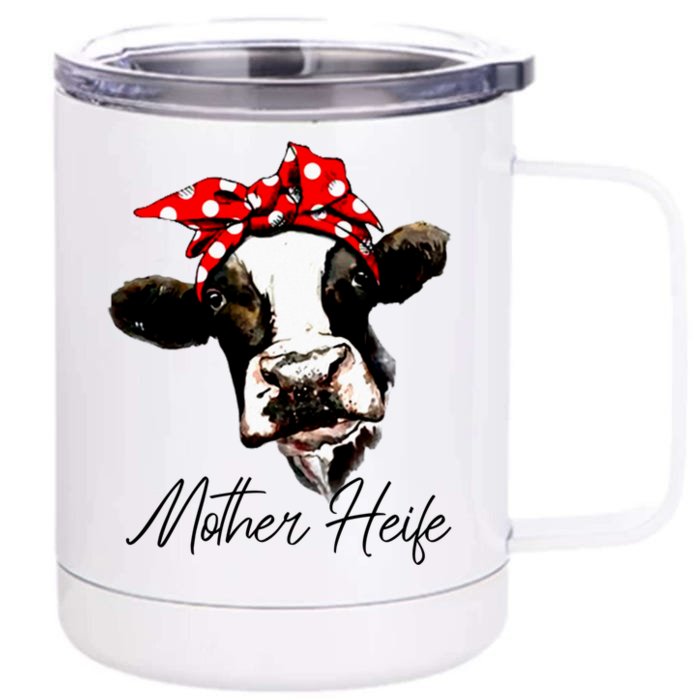 Cow Mother Heifer Cow Mom Cool Gift Front & Back 12oz Stainless Steel Tumbler Cup