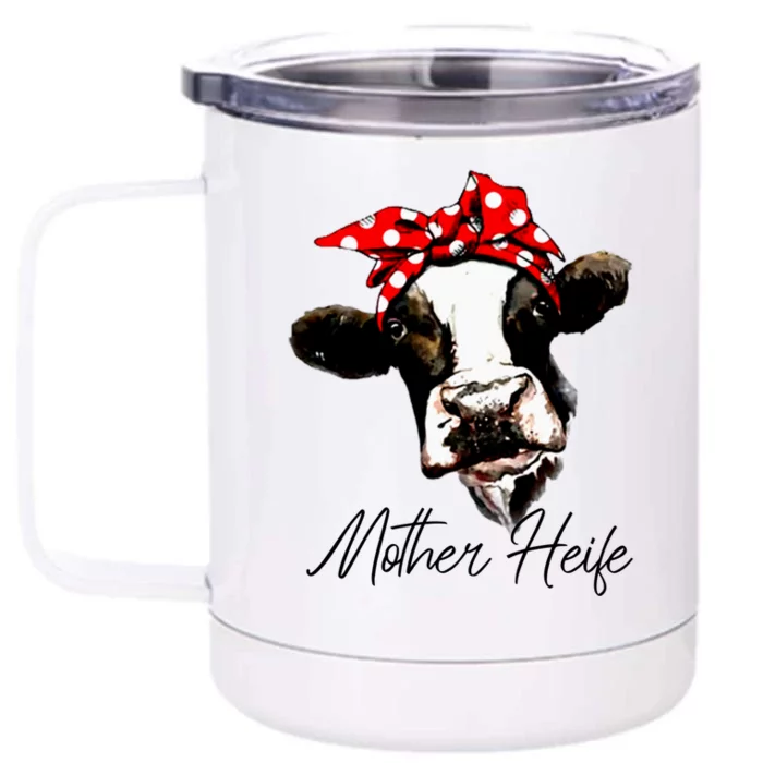 Cow Mother Heifer Cow Mom Cool Gift Front & Back 12oz Stainless Steel Tumbler Cup