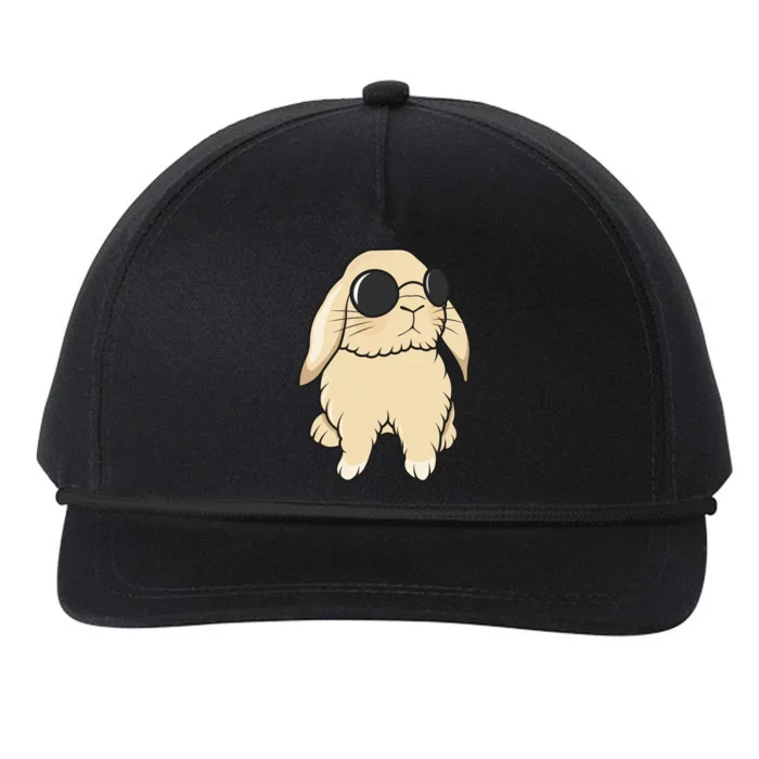 Cute Mini Holland Lop Bunny Rabbit Lover Sunglasses Easter Gift Snapback Five-Panel Rope Hat