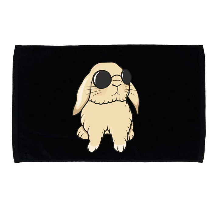 Cute Mini Holland Lop Bunny Rabbit Lover Sunglasses Easter Gift Microfiber Hand Towel