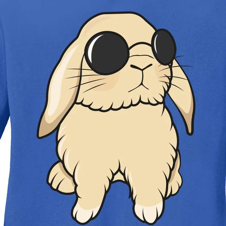 Cute Mini Holland Lop Bunny Rabbit Lover Sunglasses Easter Gift Ladies Long Sleeve Shirt