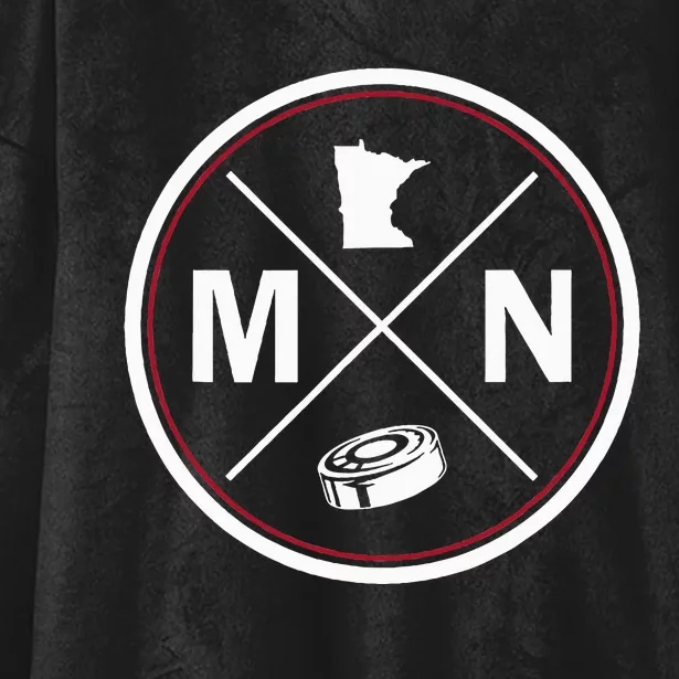 Classic Minnesota Hockey MN Outline Hooded Wearable Blanket