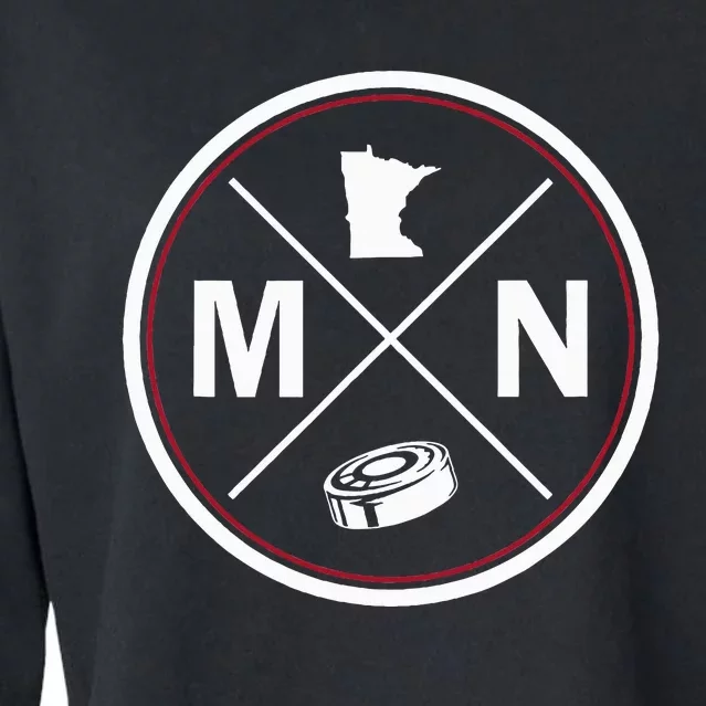 Classic Minnesota Hockey MN Outline Cropped Pullover Crew