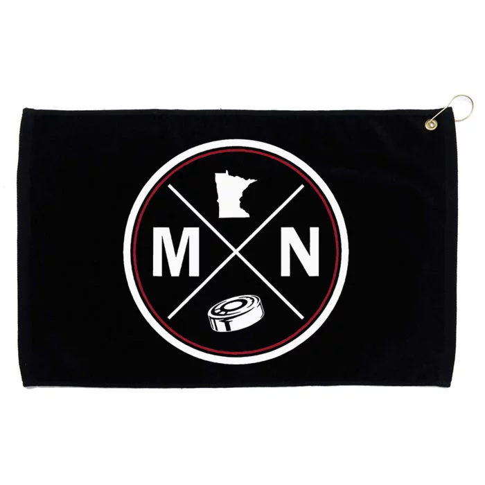 Classic Minnesota Hockey MN Outline Grommeted Golf Towel