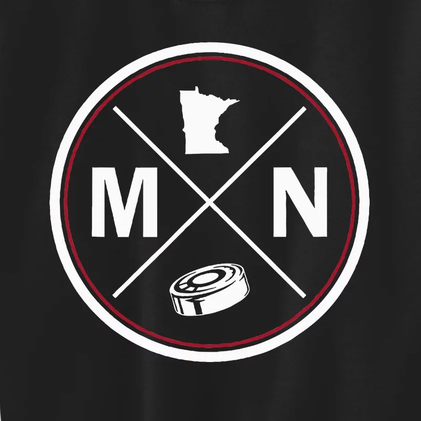 Classic Minnesota Hockey MN Outline Kids Sweatshirt