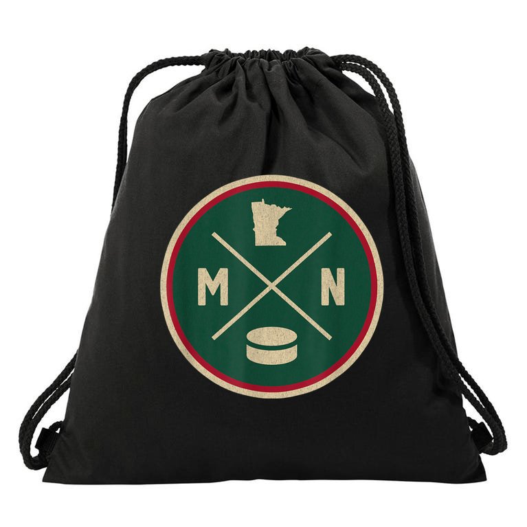 Classic Minnesota Hockey MN Outline Drawstring Bag