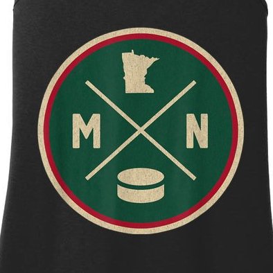 Classic Minnesota Hockey MN Outline Ladies Essential Tank