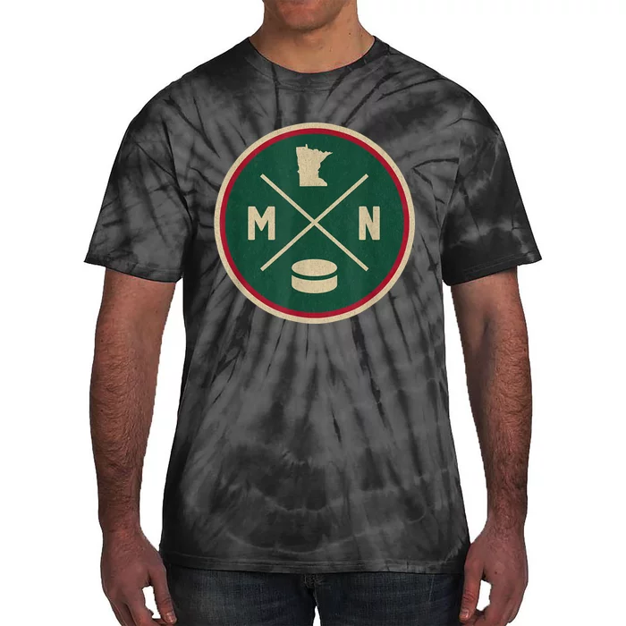 Classic Minnesota Hockey MN Outline Tie-Dye T-Shirt