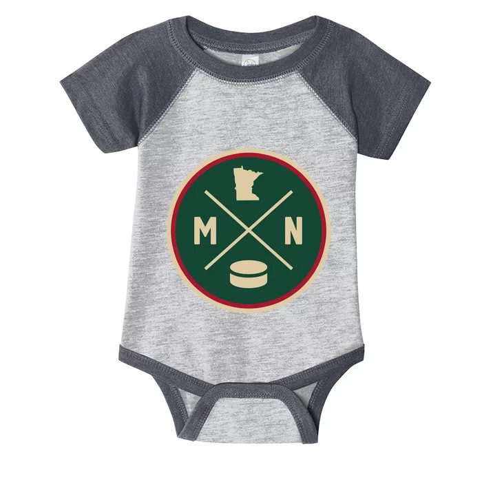 Classic Minnesota Hockey MN Outline Infant Baby Jersey Bodysuit