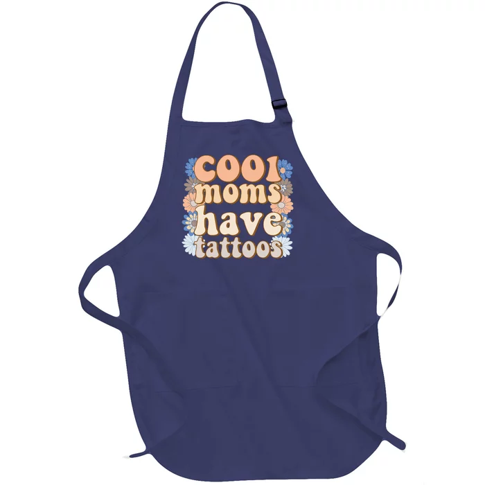 Cool Moms Have Tattoos Full-Length Apron With Pocket