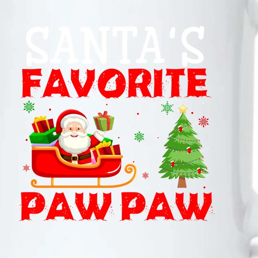 Christmas Matching Holiday Outfits Santa's Favorite Paw Paw Funny Gift Black Color Changing Mug