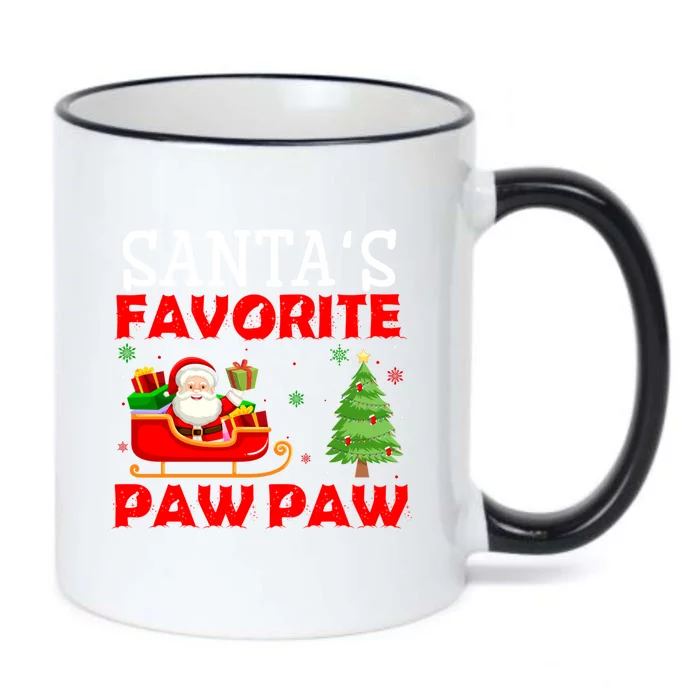 Christmas Matching Holiday Outfits Santa's Favorite Paw Paw Funny Gift Black Color Changing Mug