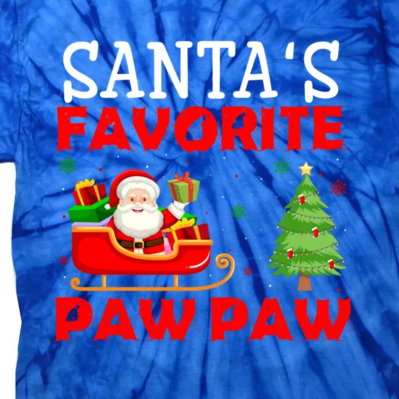 Christmas Matching Holiday Outfits Santa's Favorite Paw Paw Funny Gift Tie-Dye T-Shirt