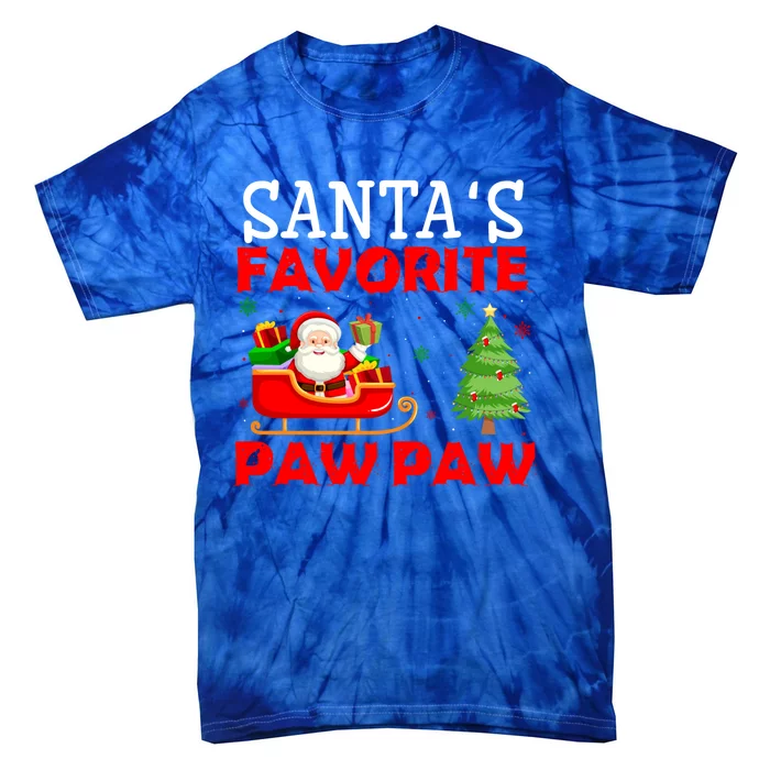 Christmas Matching Holiday Outfits Santa's Favorite Paw Paw Funny Gift Tie-Dye T-Shirt