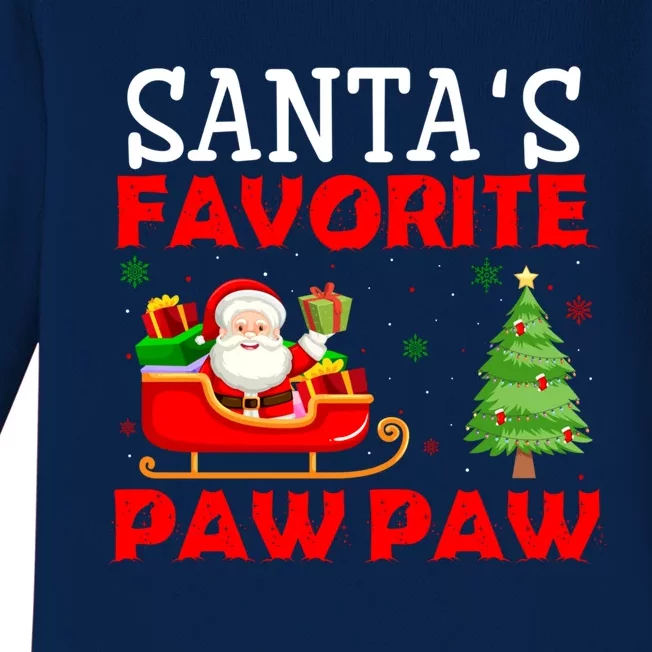 Christmas Matching Holiday Outfits Santa's Favorite Paw Paw Funny Gift Baby Long Sleeve Bodysuit