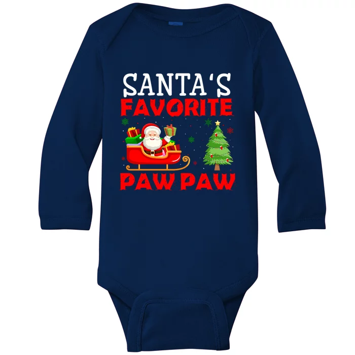 Christmas Matching Holiday Outfits Santa's Favorite Paw Paw Funny Gift Baby Long Sleeve Bodysuit