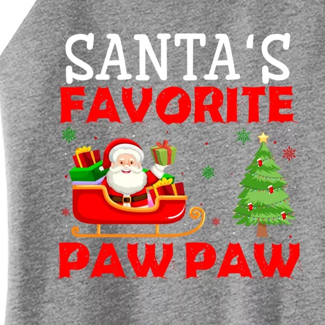 Christmas Matching Holiday Outfits Santa's Favorite Paw Paw Funny Gift Women’s Perfect Tri Rocker Tank