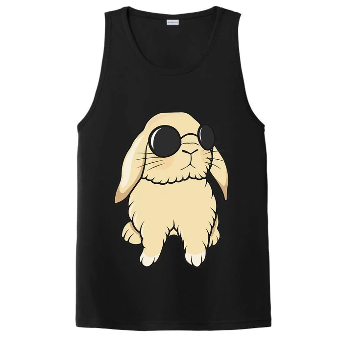 Cute Mini Holland Lop Bunny Rabbit Lover Sunglasses Easter Performance Tank