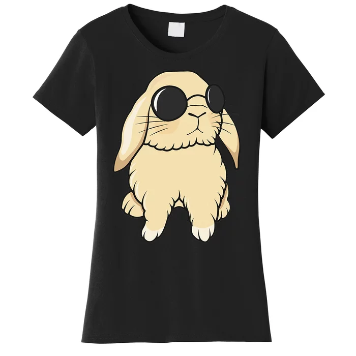 Cute Mini Holland Lop Bunny Rabbit Lover Sunglasses Easter Women's T-Shirt