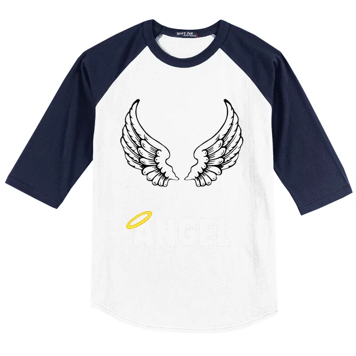 Couple Matching Halloween Costumes Angel Baseball Sleeve Shirt