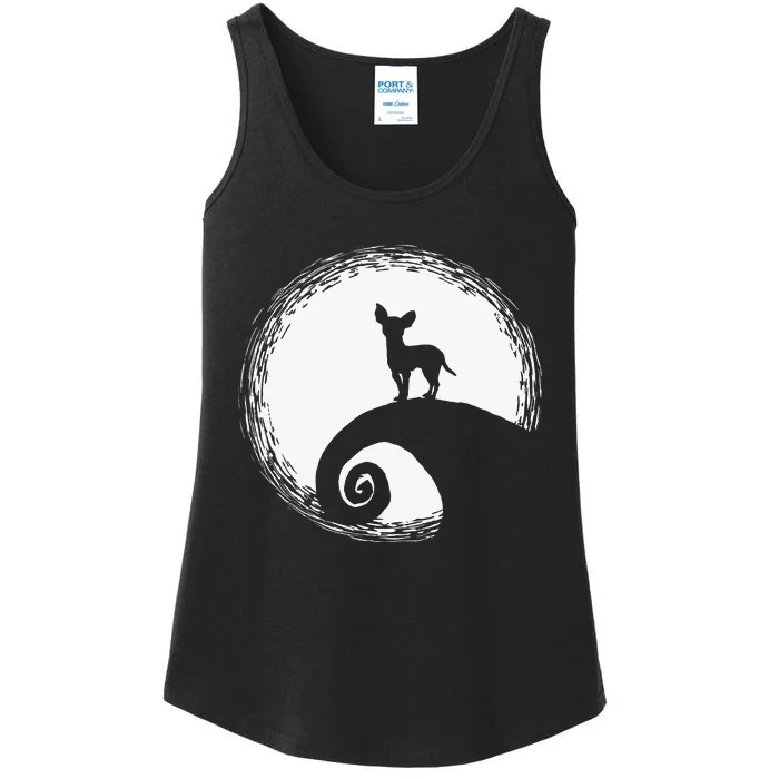 Chihuahua Moon Halloween Costume for Dog Lovers Ladies Essential Tank