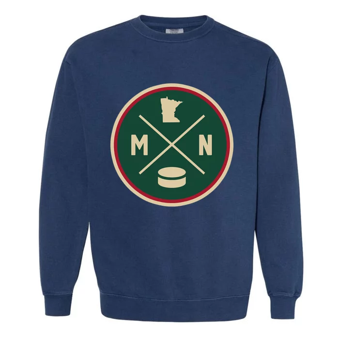 Classic Minnesota Hockey MN Outline Garment-Dyed Sweatshirt