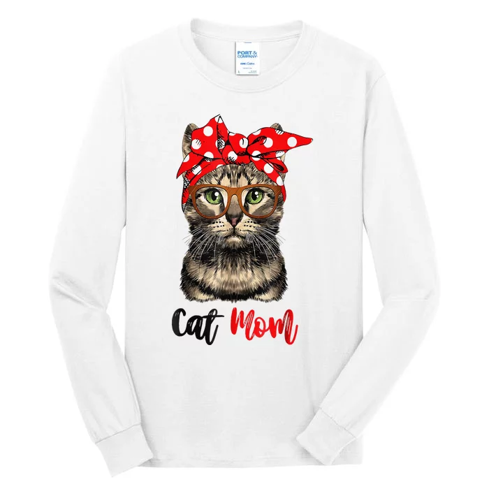 Cat Mom Happy Mothers Day For Cat Lovers Family Matching Tall Long Sleeve T-Shirt