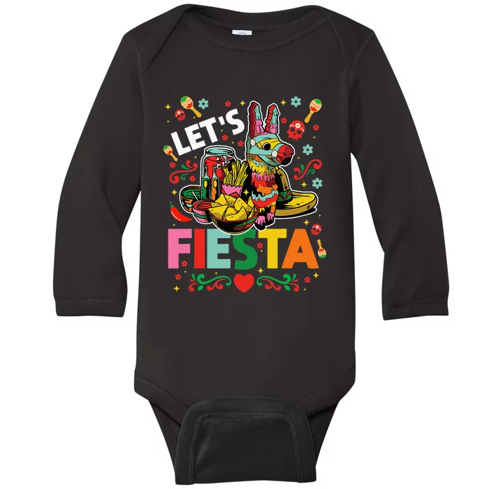 Camisa Mexicana Hombre Let's Fiesta Cinco De Mayo Baby Long Sleeve Bodysuit