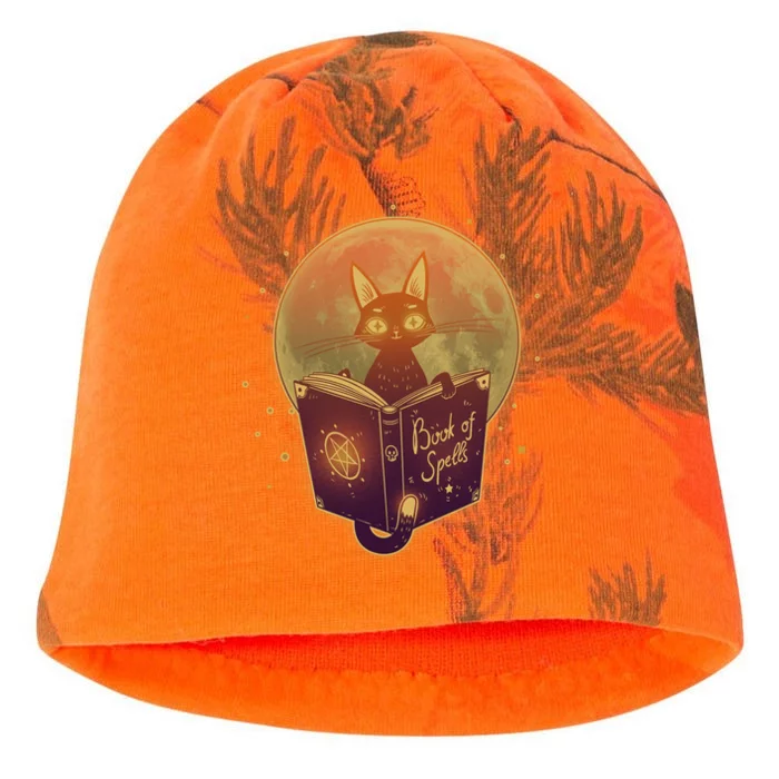 Cute Mystical Halloween Book Of Spells Cat Kati - Camo Knit Beanie