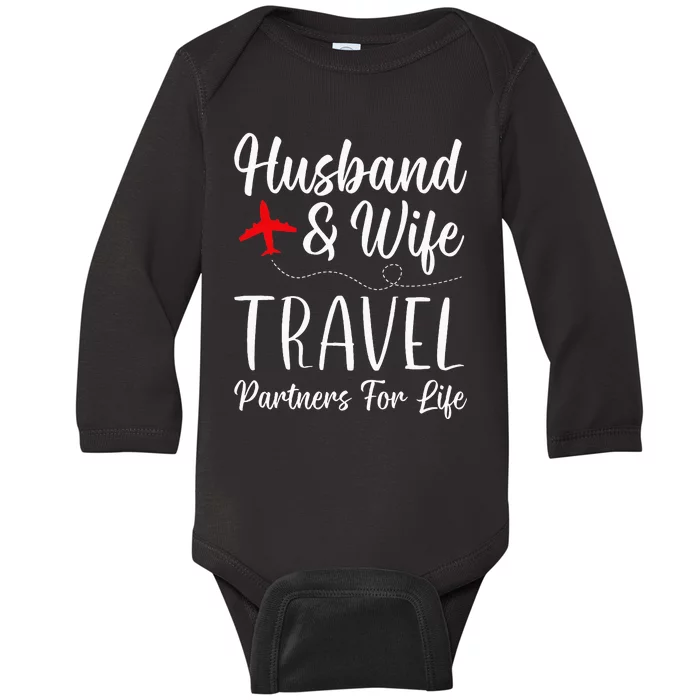 Couple Matching Husband And Wife Travel Partners For Life Baby Long Sleeve Bodysuit