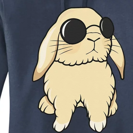 Cute Mini Holland Lop Bunny Rabbit Lover Sunglasses Easter Women's Pullover Hoodie