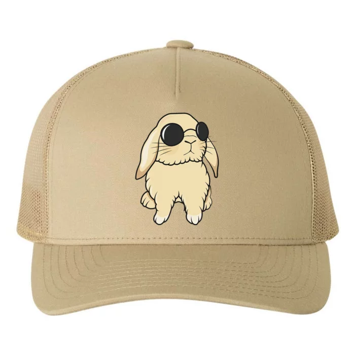 Cute Mini Holland Lop Bunny Rabbit Lover Sunglasses Easter Yupoong Adult 5-Panel Trucker Hat