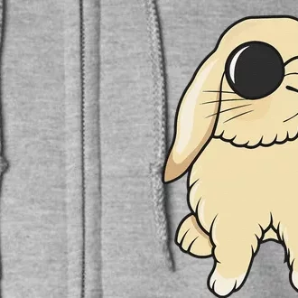 Cute Mini Holland Lop Bunny Rabbit Lover Sunglasses Easter Full Zip Hoodie